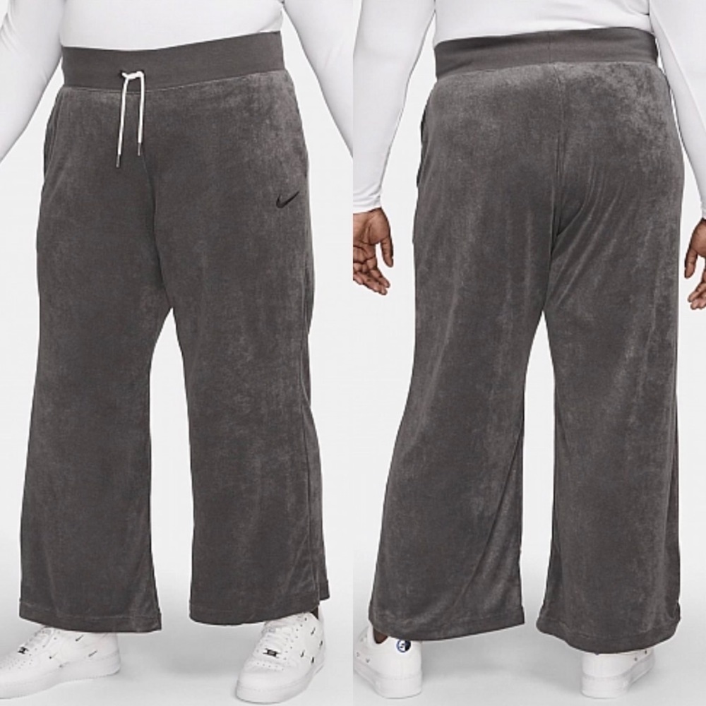 NWT Nike Sportswear Women’s High Rise Terry Wide Leg Pants Grey